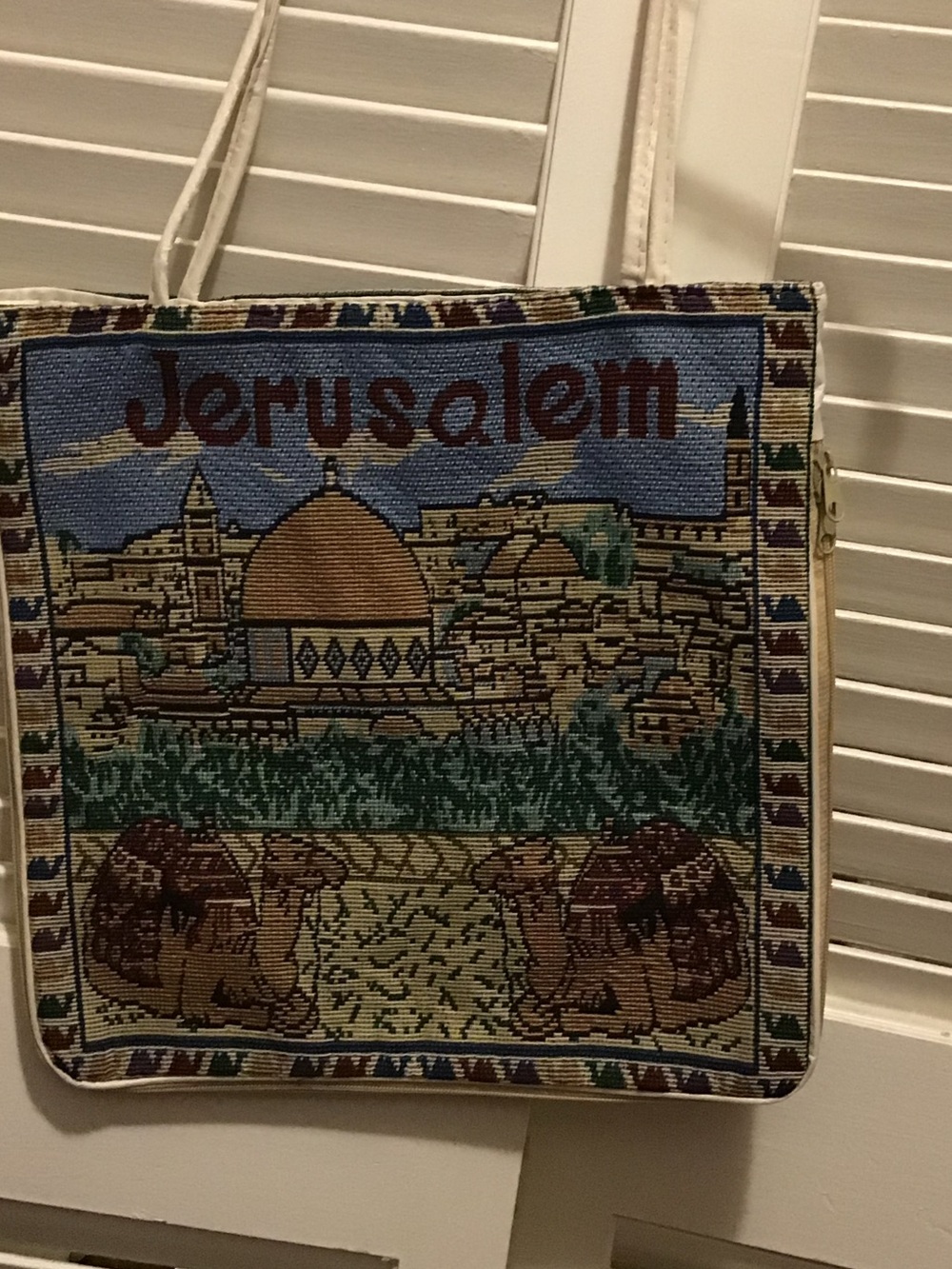 Vintage (1960’s) Jerusalem Tapestry Tote Bag - Multicolor